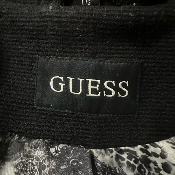 Gold Buttoned, Black Zip-up, Pea Coat Jacket - Picture 6 of 6